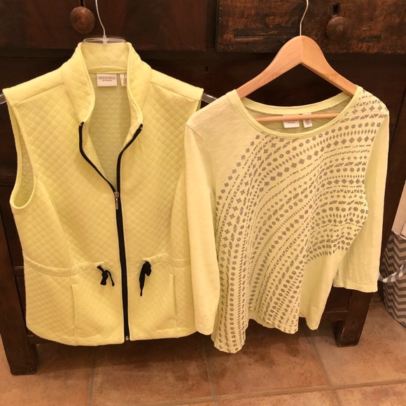 SET 2 PIECES SHIRT/VEST CHICO’S SM-M - Picture 1 of 15